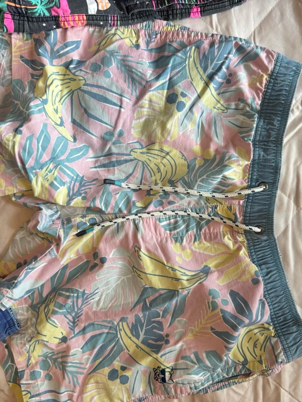 Men's Party Pants Pink Tropical Banana Swim Trunks
